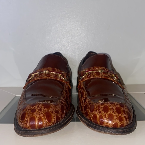 Vintage ALLEN EDMONDS MALIBU 2 TNE ALLIGATOR/ PATENT LOAFER-Mens Size 8.5 - Picture 4 of 16